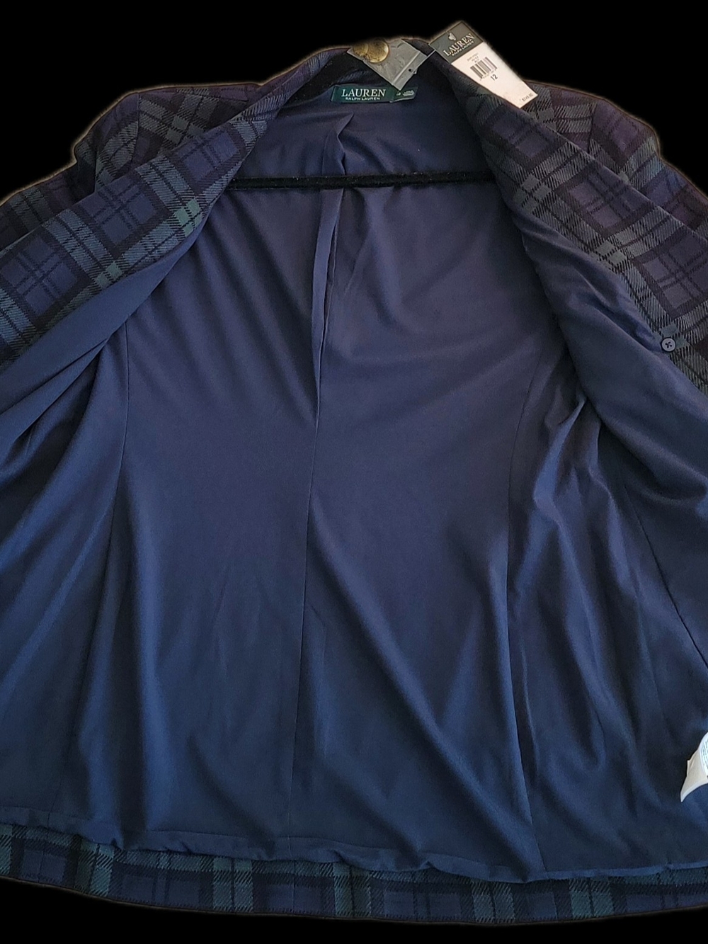 Lauren Ralph Lauren Tartan Plaid Blazer Size 12 NWT Gold buttons - Picture 5 of 10